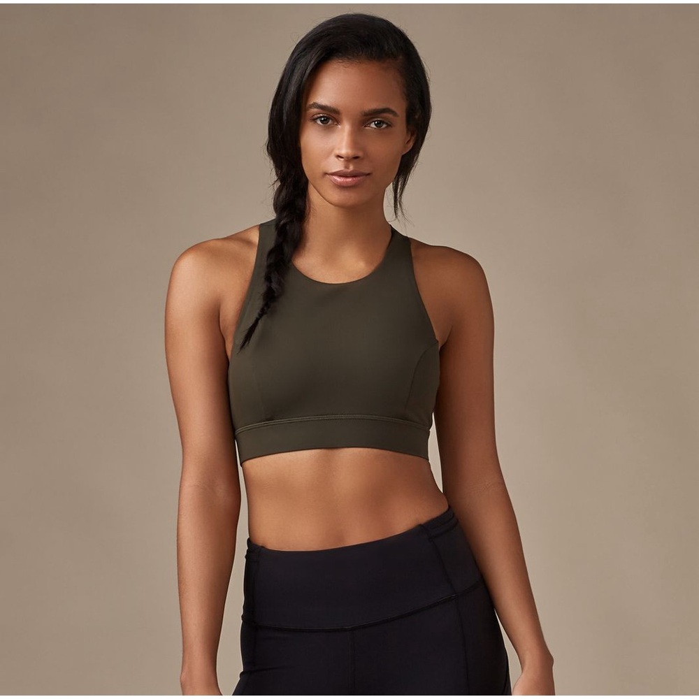 EUC Lululemon Fast & Free Bra in Dark Olive size 12